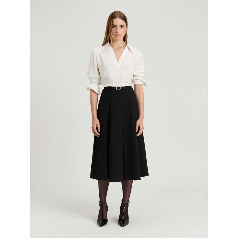 Veronika Maine Double Weave A Line Midi Skirt image number 3